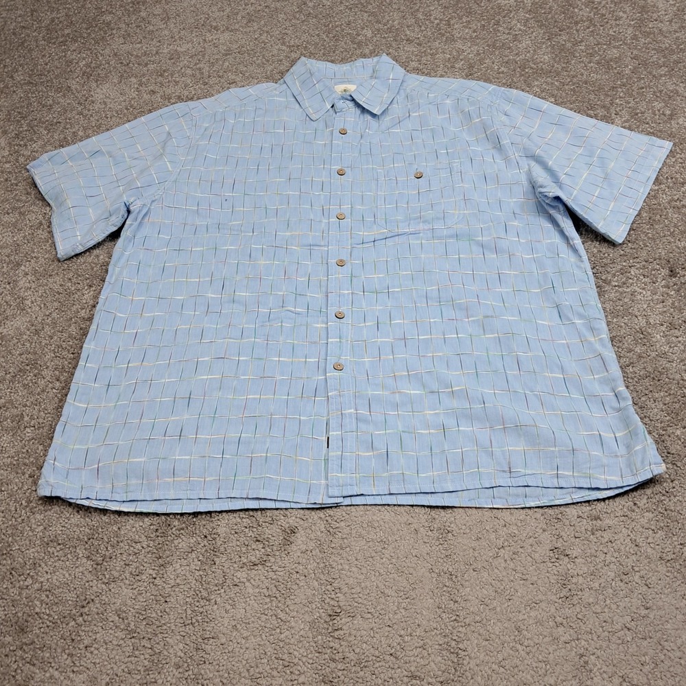 The Territory Ahead Mens XL Blue Plaid Cotton Short Sleeve Button Down Shirt